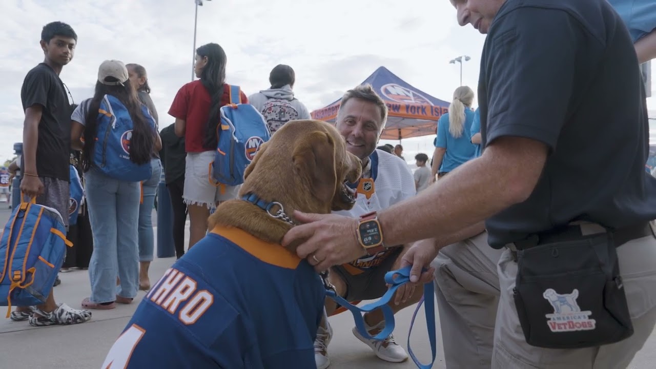 New York Islanders 4th Puppy with a Purpose Jethro Matches with Russ Fincher