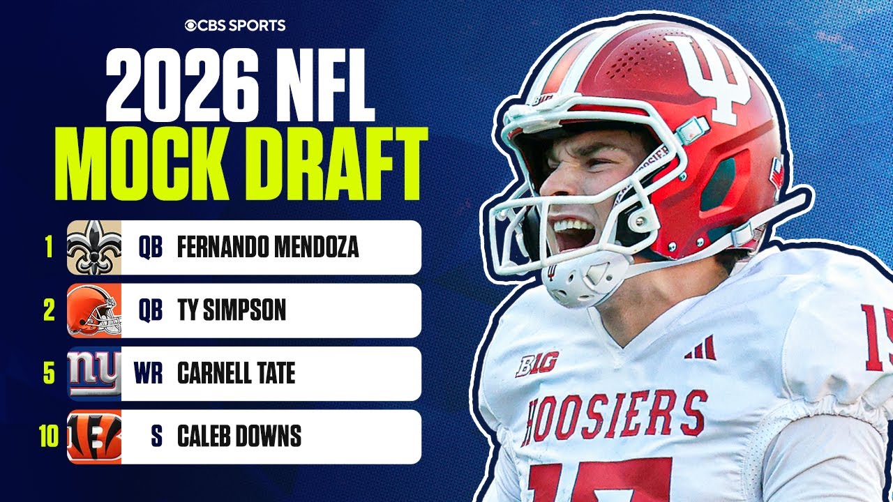 2026 NFL Mock Draft: Saints take Mendoza at No. 1, Ty Simpson to Browns, & Carnell Tate to Giants 👀