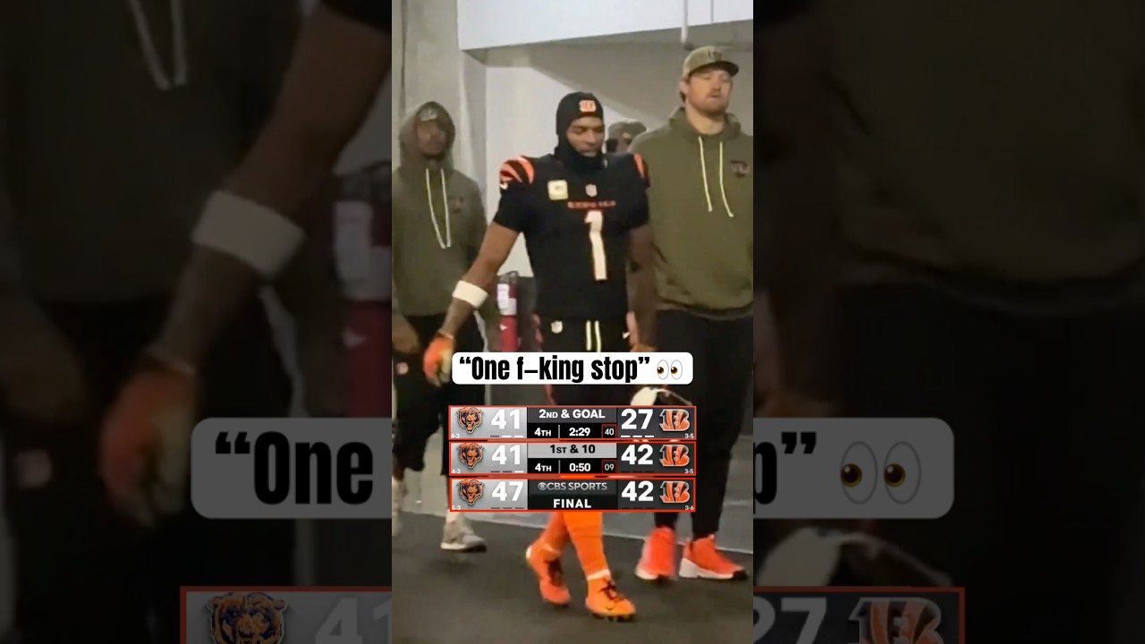 Ja’Marr Chase after Bengals almost completed wild comeback 😬 (via yannitragellis/X)