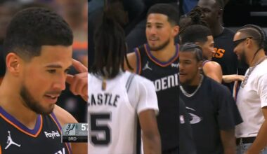 Devin Booker and Stephon Castle were chirping ALL GAME and Dillon Brooks loved it 😂