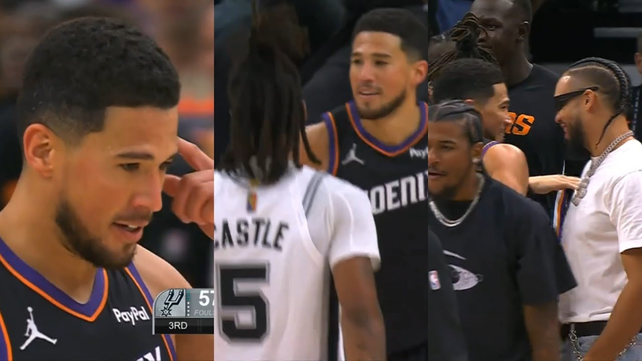 Devin Booker and Stephon Castle were chirping ALL GAME and Dillon Brooks loved it 😂