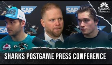 Macklin Celebrini, Philipp Kurashev and team celebrate Sharks' big win over Avs | NBC Sports CA