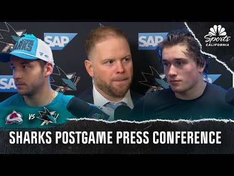 Macklin Celebrini, Philipp Kurashev and team celebrate Sharks' big win over Avs | NBC Sports CA
