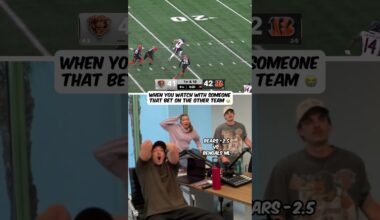 Always someone celebrating and someone upset 😂 #bengals #bears #colstonloveland #nfl #nflweek9