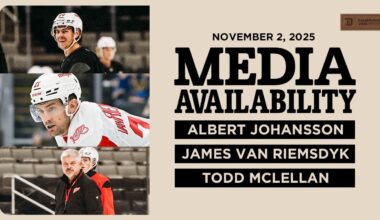 Albert Johansson, James van Riemsdyk, Todd McLellan Morning Skate Media | Nov. 2, 2025