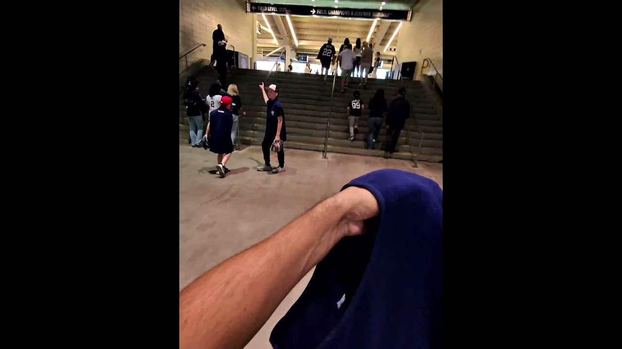 Receiving a Yankee sweater vest giveaway at Yankee Stadium #baseball #mlb #newyorkyankees ￼
