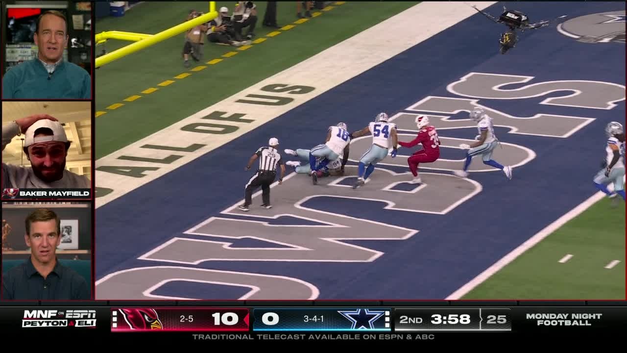 Eli, Peyton Manning & Baker Mayfield react to Cowboys' blocked-punt touchdown 👀 | Manningcast