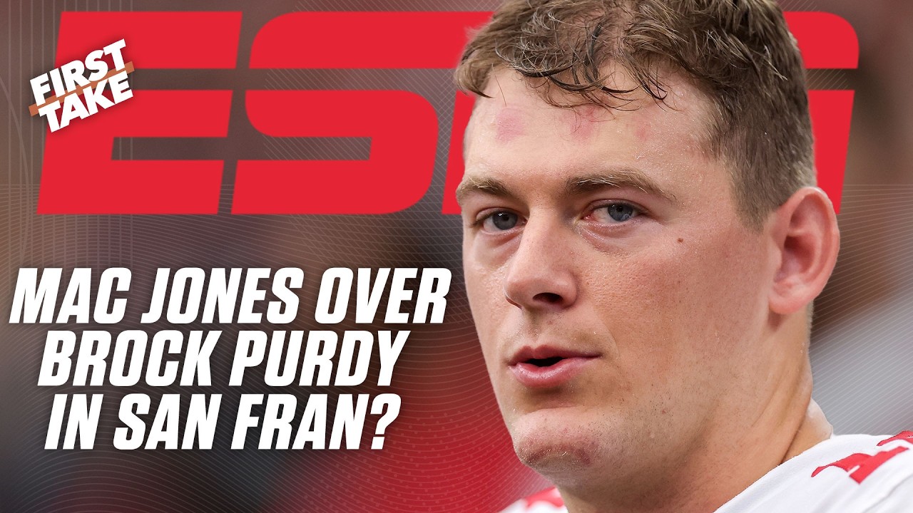 Cam Newton ISN'T SOLD on Mac Jones starting OVER Brock Purdy in San Francisco 👀 | First Take