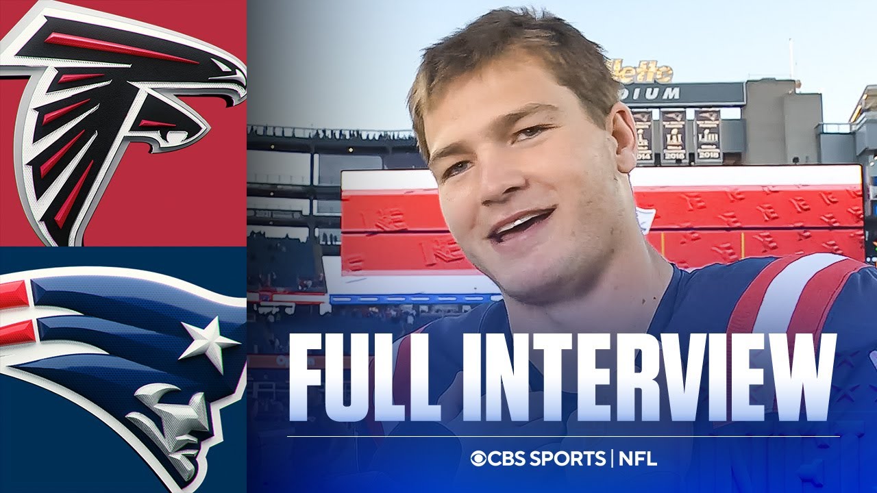 Drake Maye after the Patriots defeat the Falcons, earning their 6th straight win