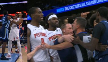 Isaiah Stewart gets heated with Vince Williams for shoving Ausar Thompson