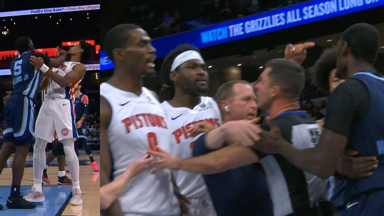 Isaiah Stewart gets heated with Vince Williams for shoving Ausar Thompson