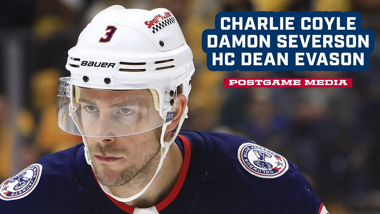 Blue Jackets @ Canucks - Charlie Coyle, Damon Severson and Head Coach Dean Evason | Postgame Media