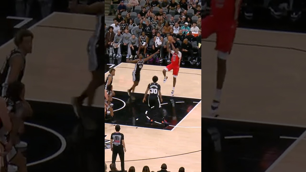 Derik Queen drills fadeaway jumper #pelicans #spurs #highlights