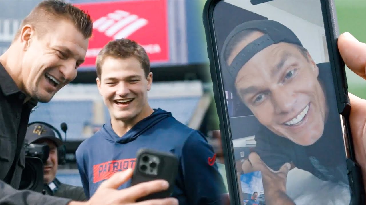 Rob Gronkowski & Drake Maye FaceTime with Tom Brady on FOX NFL Sunday | New England Patriots