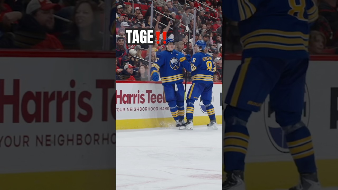 Ryan McLeod no-look to Tage Thompson! 😱 #nhl #buffalosabres #hockey