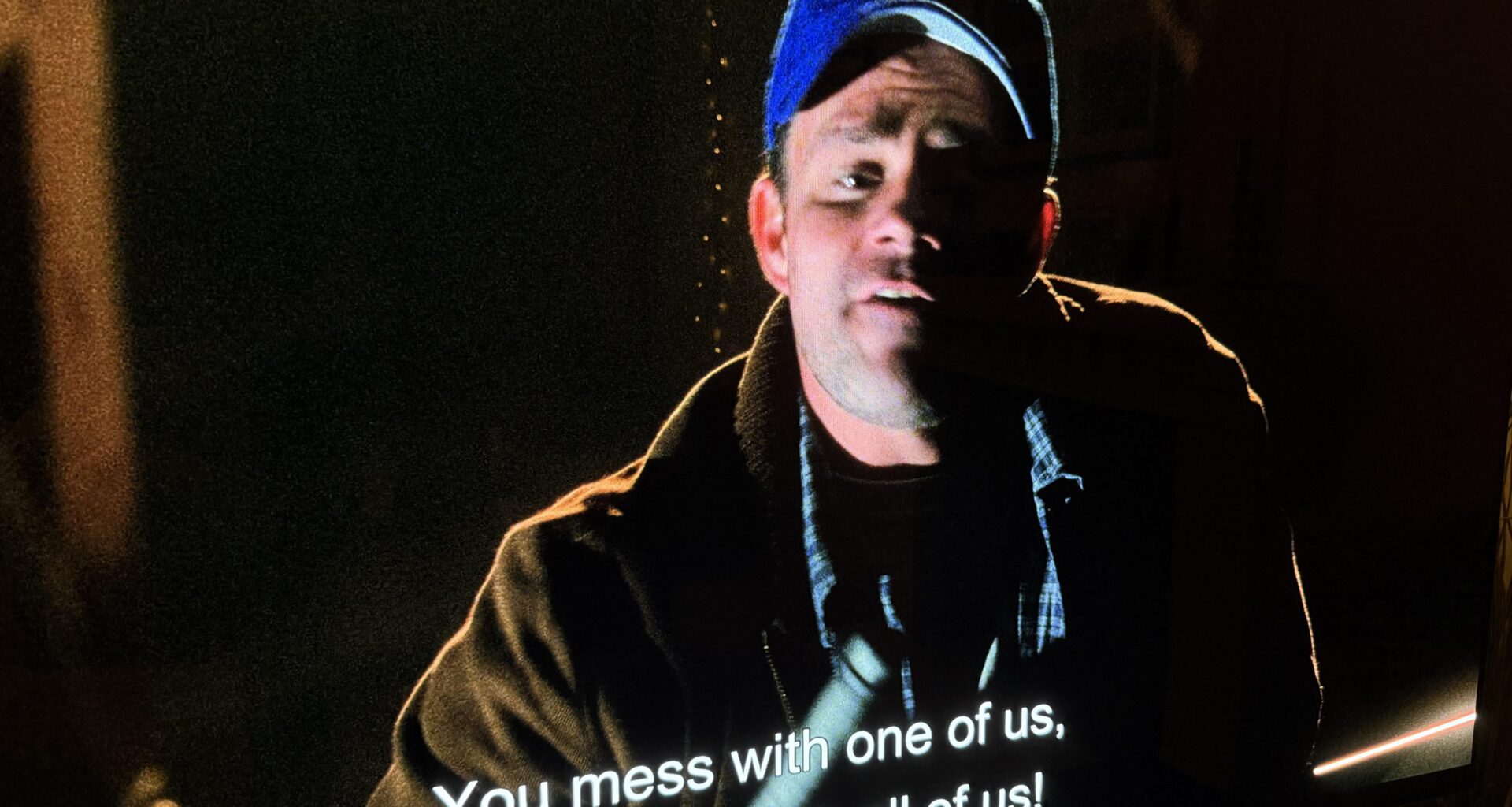 I just realized that the man that iconically yells “You mess with one of us, you mess with all of us!” in Spider-Man (2002) is wearing a Mets hat