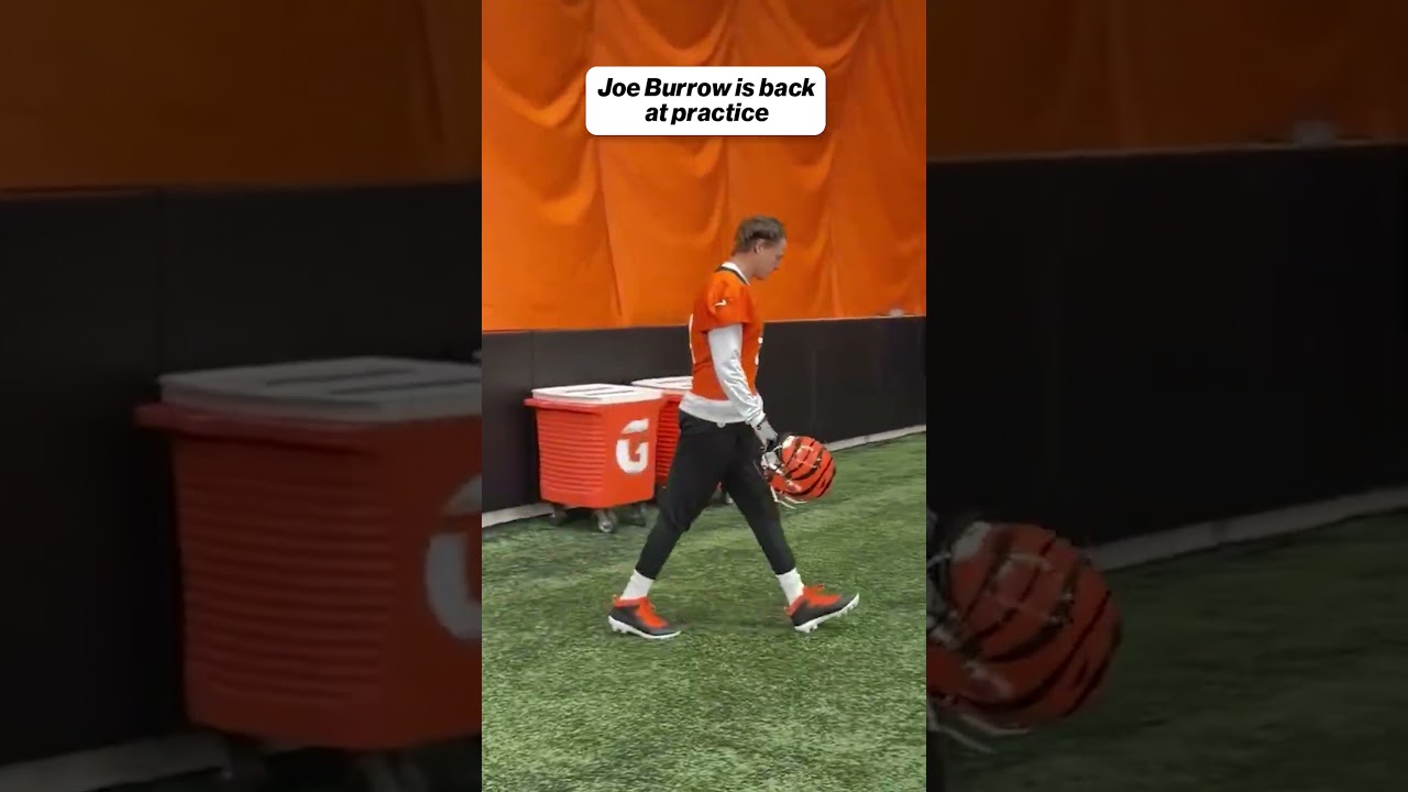 Joe Burrow is back at practice 👀 #NFL #football #joeburrow #bengals