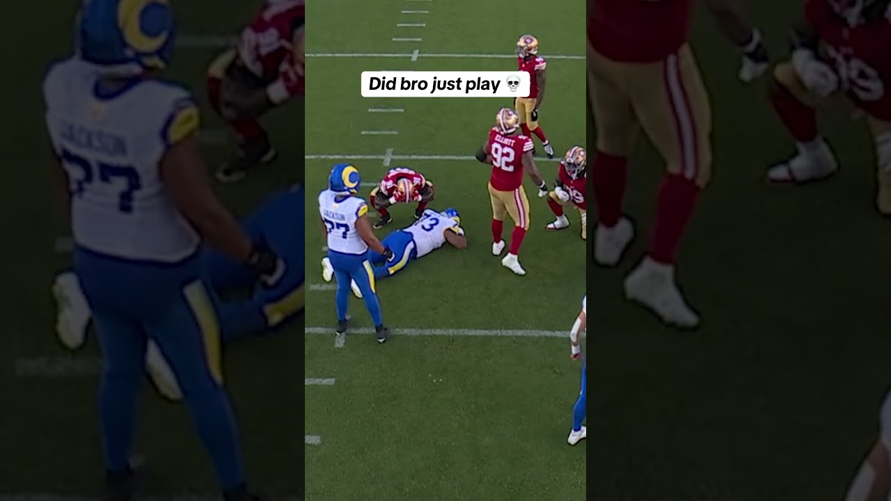 He wasn't even moving 😭😂 #NFL #rams #49ers