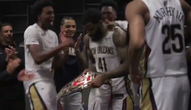 In the Pelicans locker room postgame after win vs. Dallas Mavericks 11/5/2025