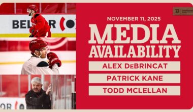Alex DeBrincat, Patrick Kane, Todd McLellan Practice Media | Nov. 11, 2025