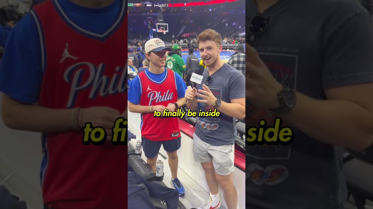 Surprising 76ers fan with Row 4 tickets❤️🥹