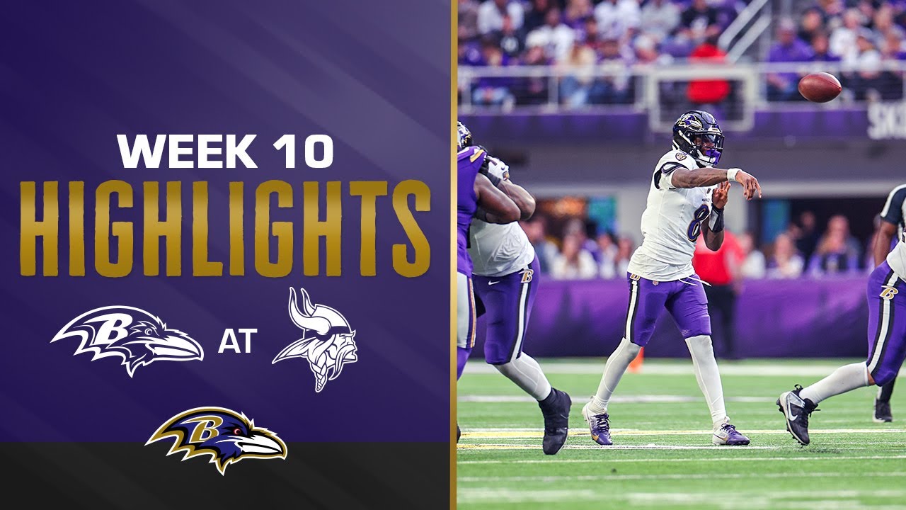 Ravens at Vikings Full Game Highlights, Week 10 | Baltimore Ravens