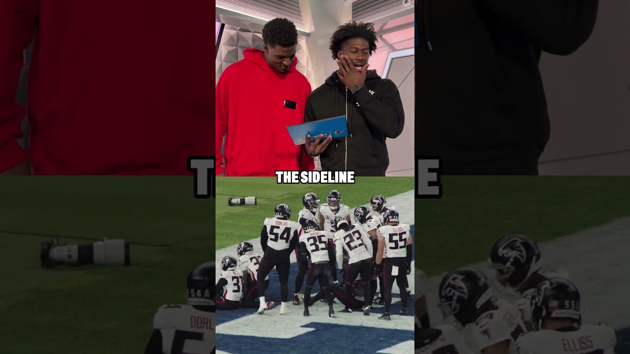 James Pearce Jr. and Jalon Walker react to their strip sack and fumble recovery in Berlin 😤 #nfl