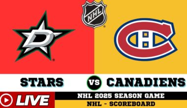 🔴LIVE : Dallas Stars Vs Montreal Canadiens | NHL 2025 | NHL Live SCOREBOARD