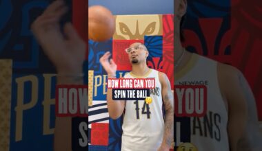 Which Pelicans player can spin the ball the longest? #pelicans #nba #shorts