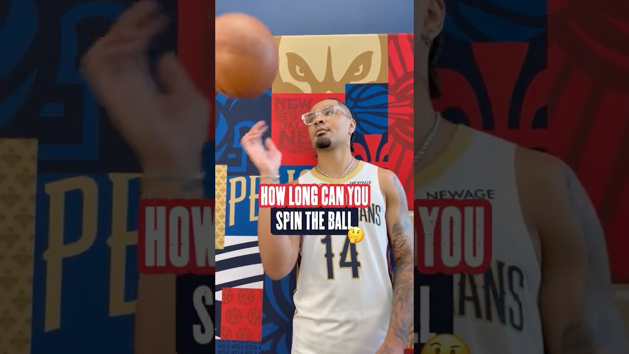 Which Pelicans player can spin the ball the longest? #pelicans #nba #shorts