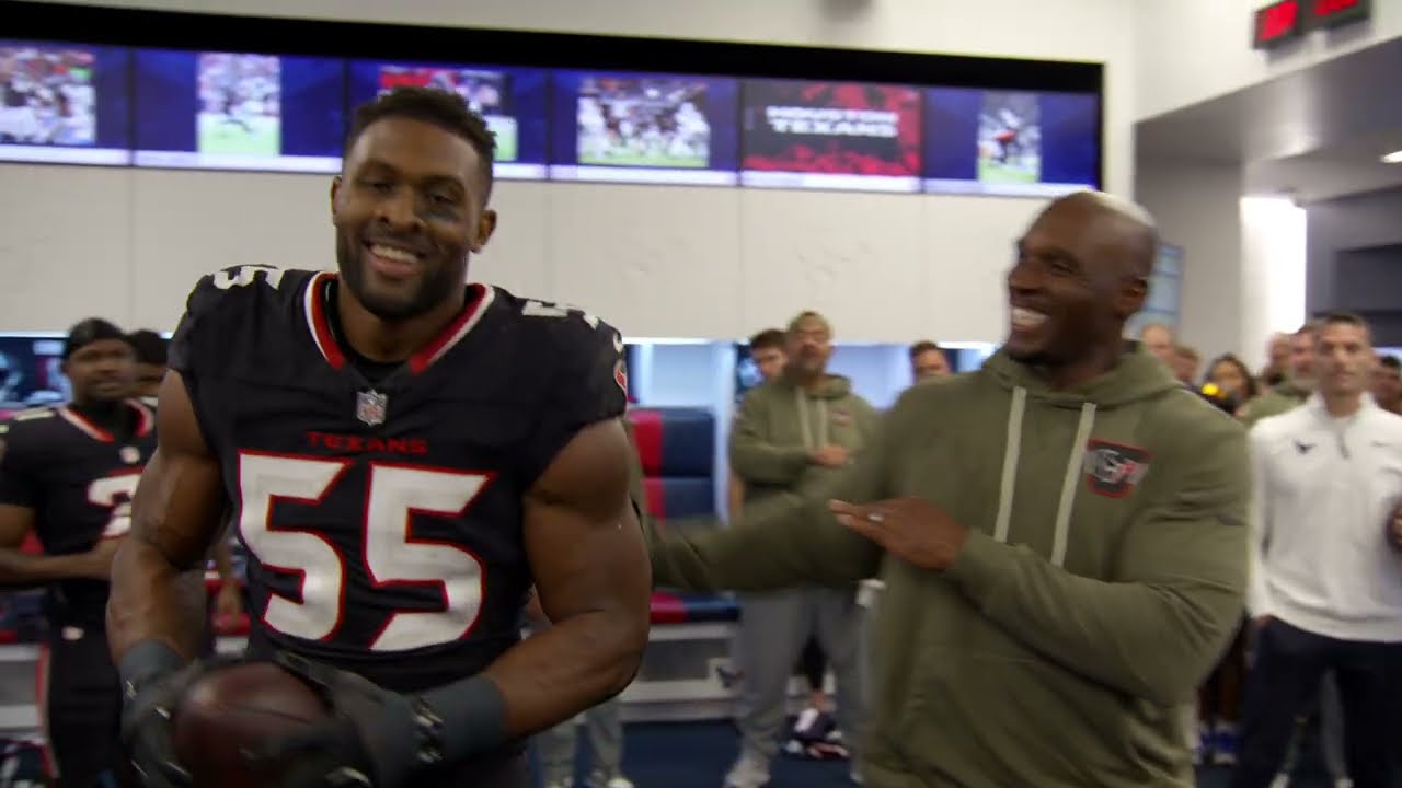 Postgame Locker Room Speech | Texans Defeat Jaguars | DeMeco Ryans, Mills & Hunter Fire Up H-Town