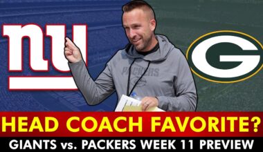 NEW FAVORITE EMERGING? NY Giants Rumors + FULL Week 11 NFL Preview - Giants vs. Packers: Jeff Hafley