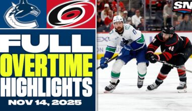 Vancouver Canucks at Carolina Hurricanes | FULL Overtime Highlights - November 14, 2025