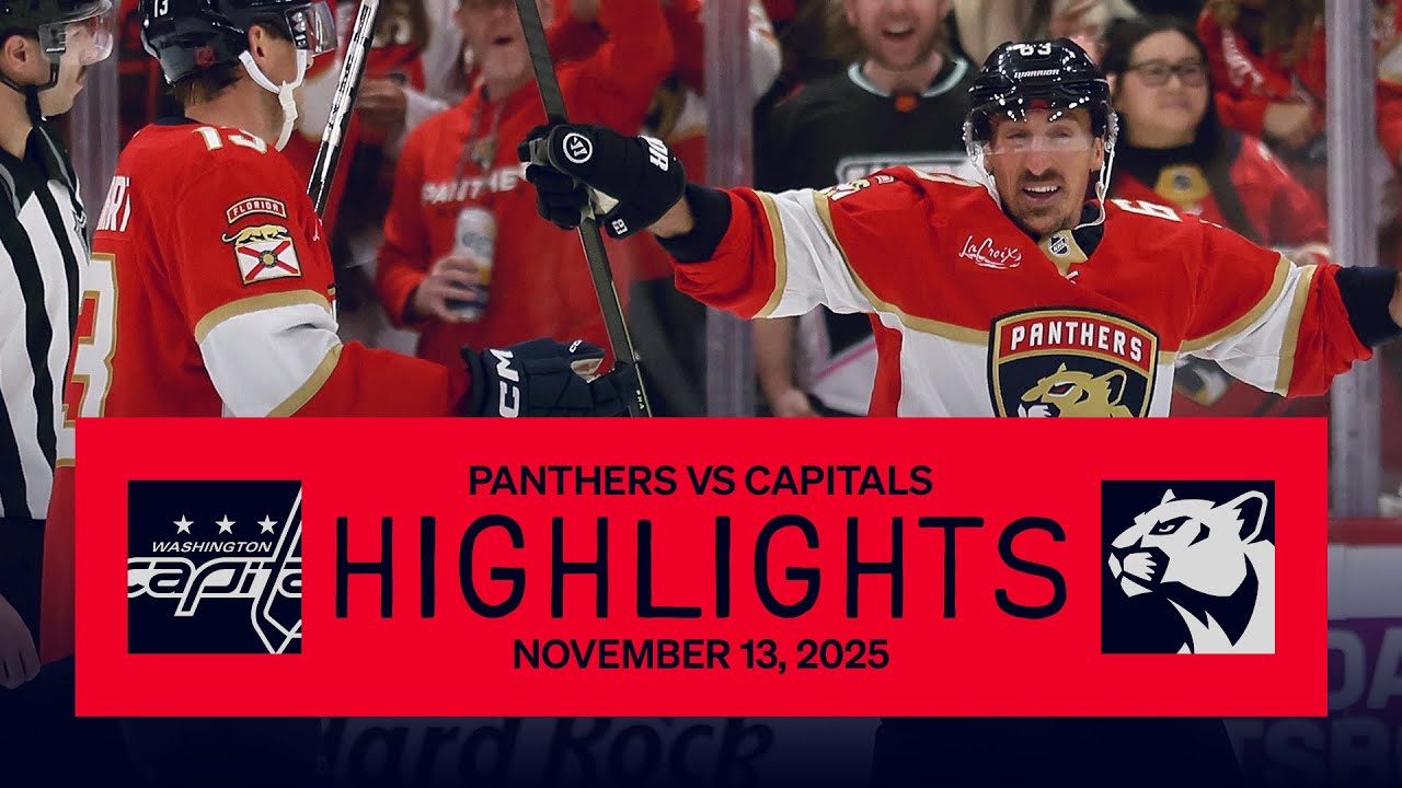 Panthers vs Capitals Highlights | Marchand's 1,000th Career Point Game | 11.13.25