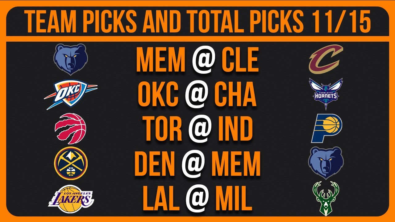 NBA Picks Today 11/15/25 NBA Picks and Predictions NBA Bets Today