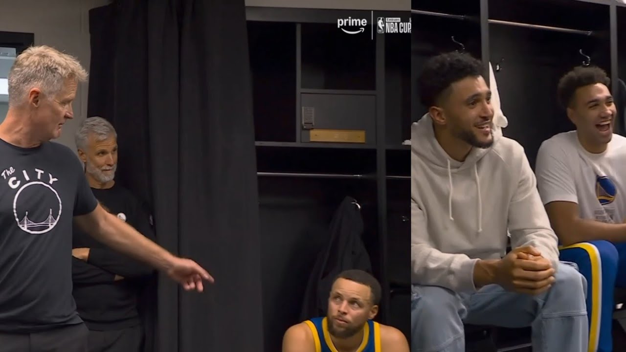 Warriors locker room after Steph Curry 49pts vs Spurs "God just blessed Steph man" 😂