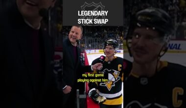 Sidney Crosby & Peter Forsberg swap sticks 🏒🔁