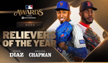 MLB's top relievers are honored at the 2025 MLB Awards! 🔥 (Aroldis Chapman and Edwin Díaz)