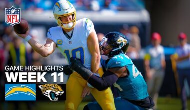 Los Angeles Chargers vs Jacksonville Jaguars Game Highlights | 2025 NFL Season Week 11