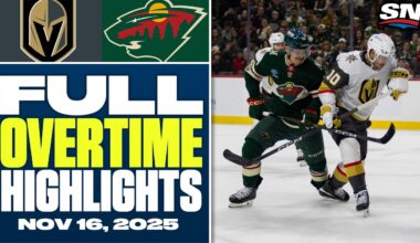 Vegas Golden Knights at Minnesota Wild | FULL Overtime Highlights - November 16, 2025
