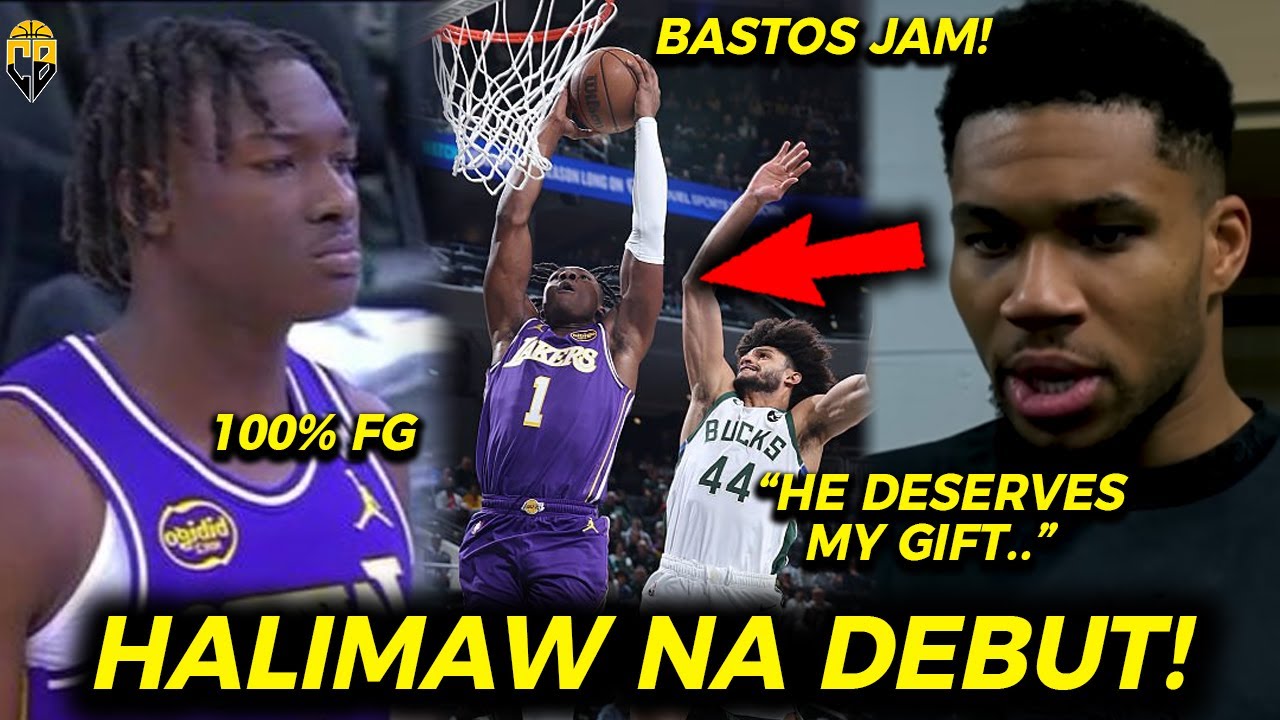 HAYOP na Debut ng LAKERS Rookie vs Bucks! Regalo ni Giannis kay Adou Thiero! Lakers updates