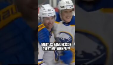 TAGE THOMPSON AND MATTIAS SAMUELSSON OVERTIME WINNER‼️ #nhl #hockey #win