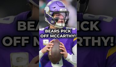 Chicago Bears PICK OFF J.J. McCarthy TWICE In The 1st Half! #nfl #shorts Bears Highlights