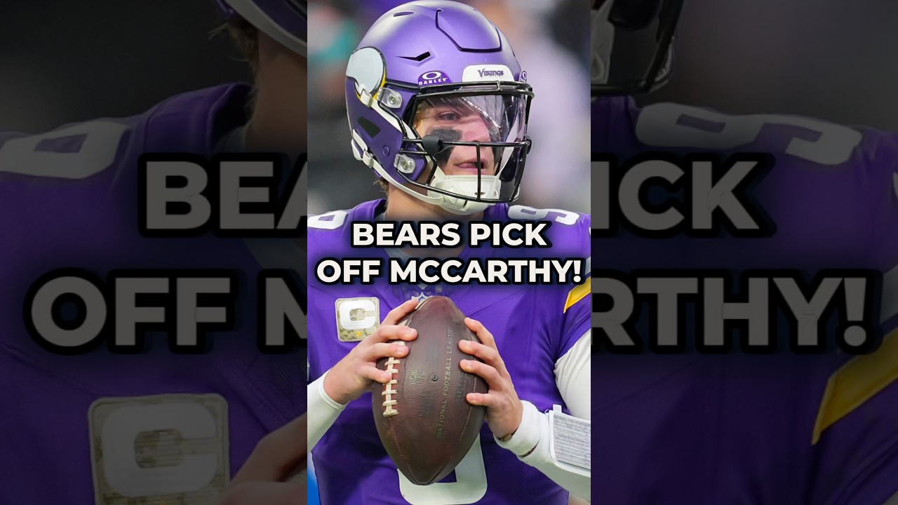 Chicago Bears PICK OFF J.J. McCarthy TWICE In The 1st Half! #nfl #shorts Bears Highlights