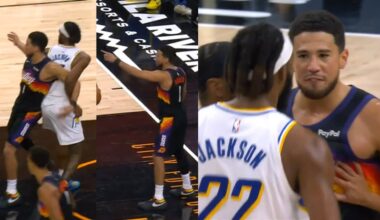 Devin Booker has words for Isaiah Jackson after scoring for throwing elbow 👀