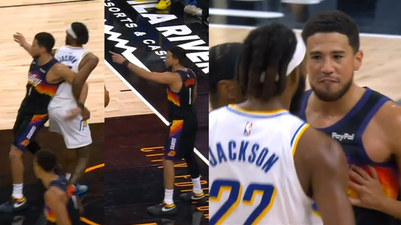 Devin Booker has words for Isaiah Jackson after scoring for throwing elbow 👀