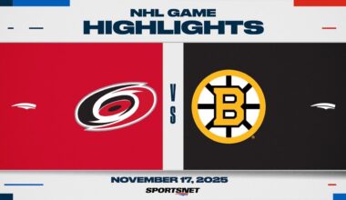 NHL Highlights | Hurricanes vs. Bruins - November 17, 2025