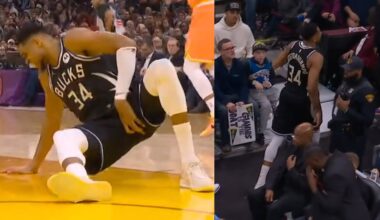 Giannis Antetokounmpo goes straight to locker room after groin injury vs Cavs