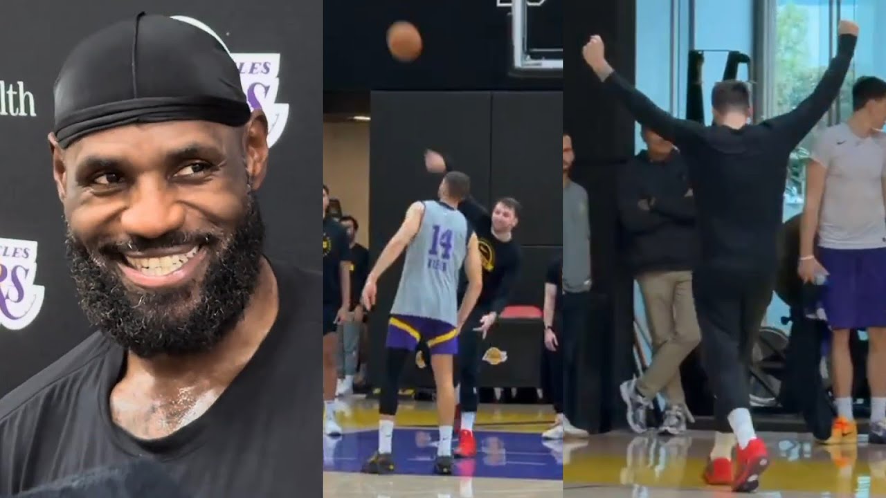 LeBron James talks time with G League team and Luka Doncic hits full court shot at practice
