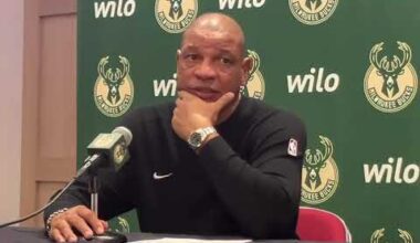 Milwaukee Bucks head coach Doc Rivers speaks on Giannis Antetokounmpo’s groin injury Nov. 17.